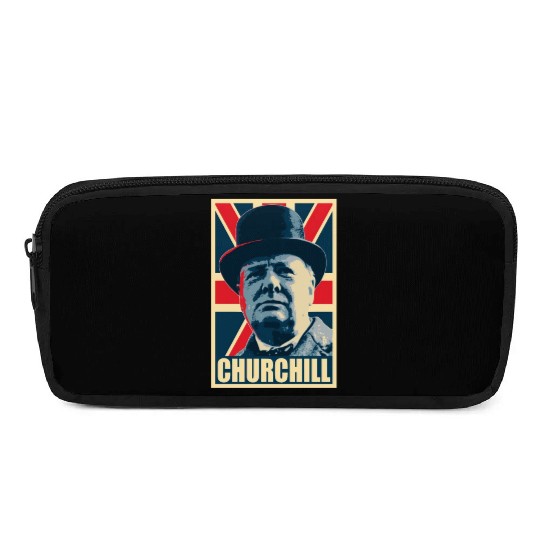 Winston Churhill Union Jack Propaganda Pop Art Pencil Cases