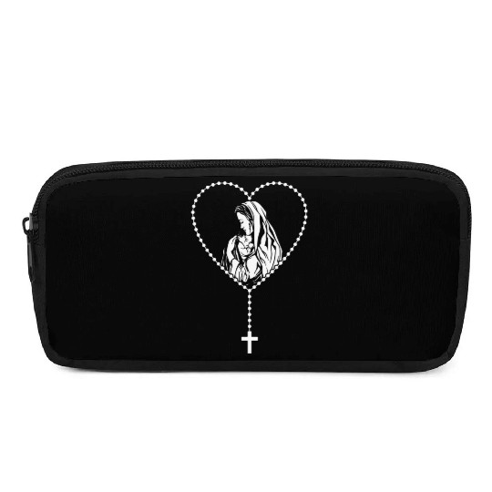 Catholic Christian Rosary Cross Guadalupe Virgin Pencil Cases