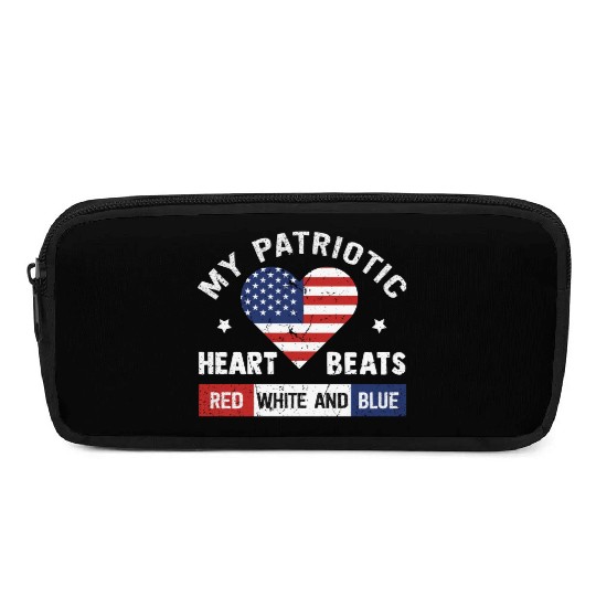 My Patriotic heart red white blue 4th of July Pencil Cases