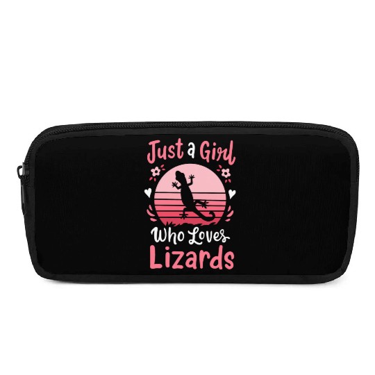 Lizard Reptile Lizard Lover Retro Pencil Cases