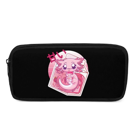 Axolotl Pastel Goth Strawberry Milk Shake Anime Ja Pencil Cases