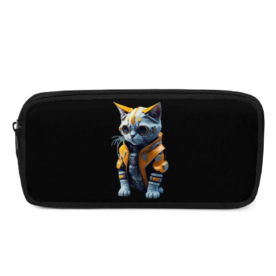 Cyberpunk Cat Pencil Cases