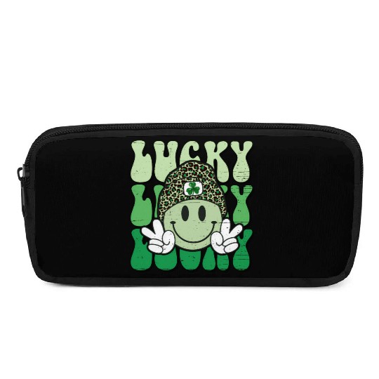 St Patric Day Lucky Shamrock Smile Face Pencil Cases