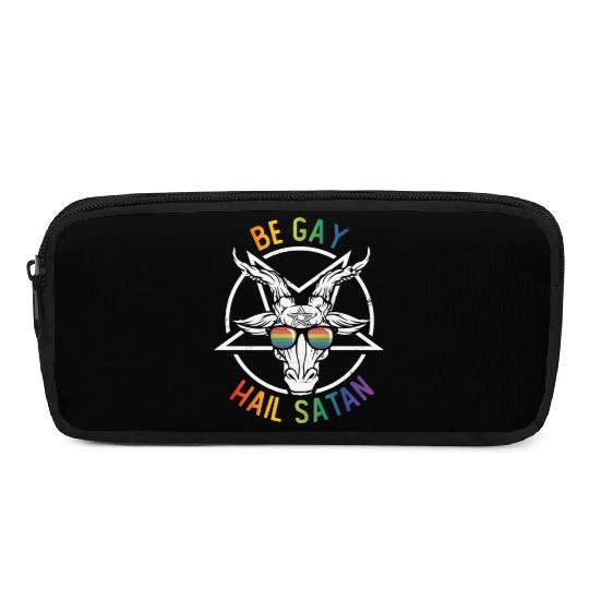 Rainbow Satan Lgbt Goth Gay Pride Baphomet Be Gay Pencil Cases