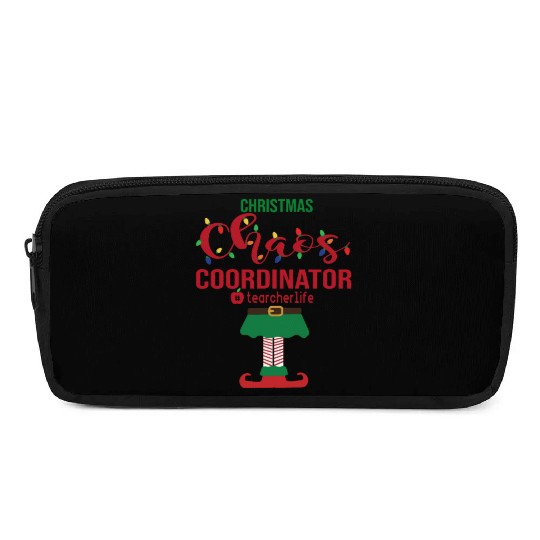 Christmas Chaos Coordinator Teacher Life Funny Pencil Cases