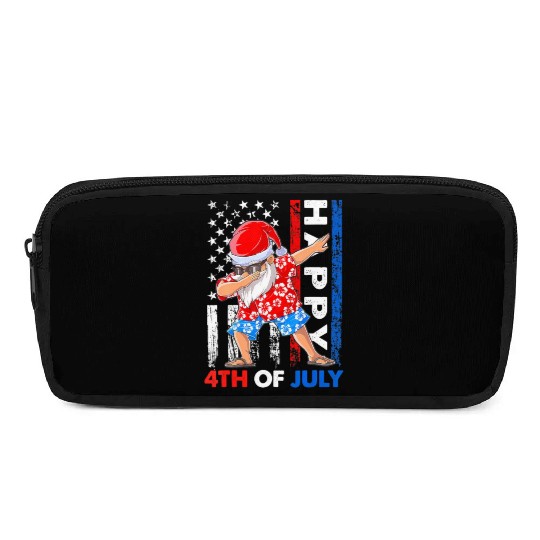 Summer Santa Dabbing Happy Christmas In July 4th Pencil Cases