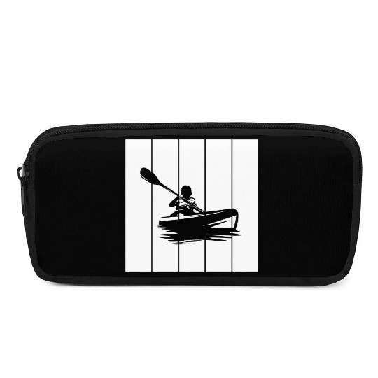 Man in a kayak boat rafting down a river Pencil Cases