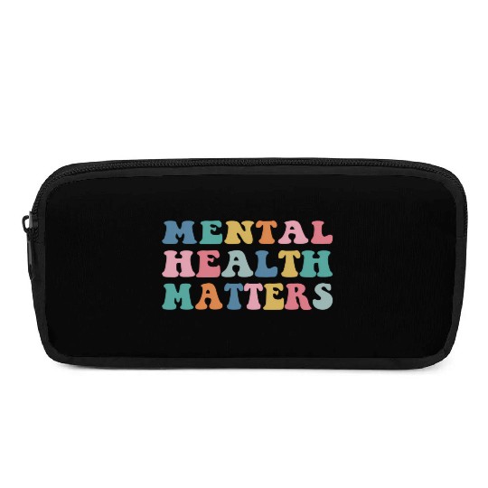 Mental Health Matters Colorful Aesthetic Preppy Pencil Cases