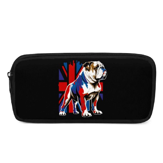 British Bulldog With Union Jack Flag King Charles Pencil Cases