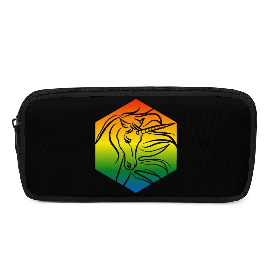 Rainbow Unicorn Silhouette | TTRPG Pride Pencil Cases