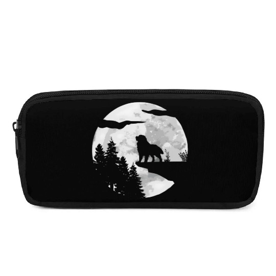 Dog Owner Full Moon At Night Pet Bernese Mountain Pencil Cases