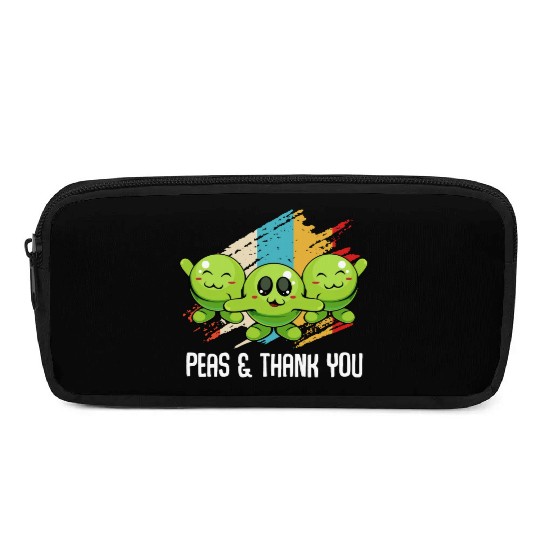 Peas Peas Thank You Cute Vegan Pun Pencil Cases