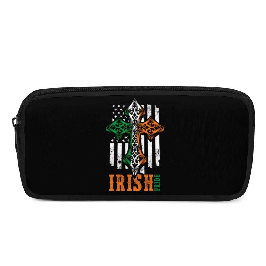 Irish American Flag Celtic Cross Pencil Cases