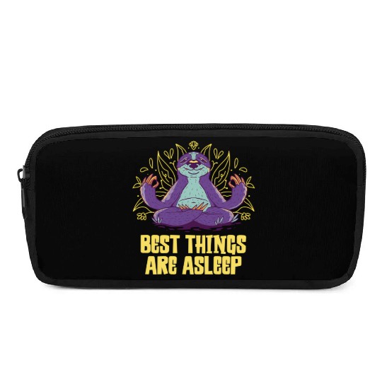 Best Things Are Asleep Sloth Sayings Lazy Quotes Pencil Cases