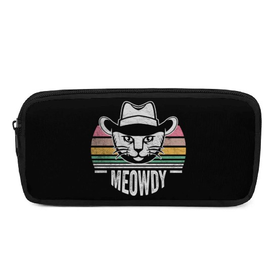 Mashup Between Meow And Howdy Cat Meme Cat Pencil Cases