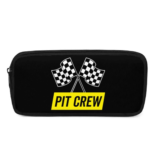 Yellow Italic Pit Crew For Racing Party Costume Pencil Cases