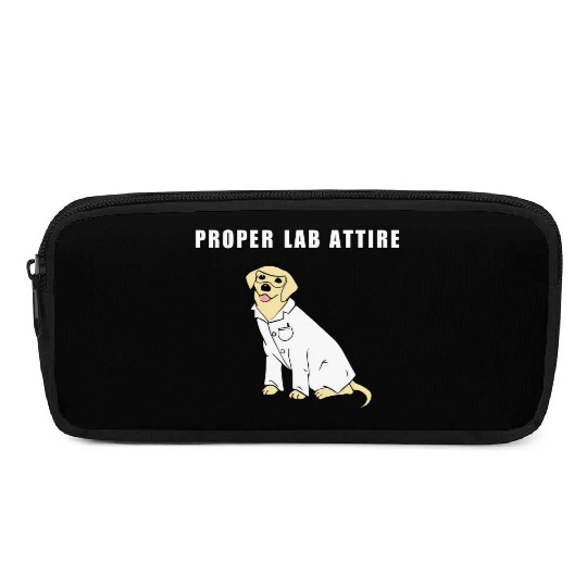 Proper Lab Attire Laboratory Dog Pun Science Pencil Cases