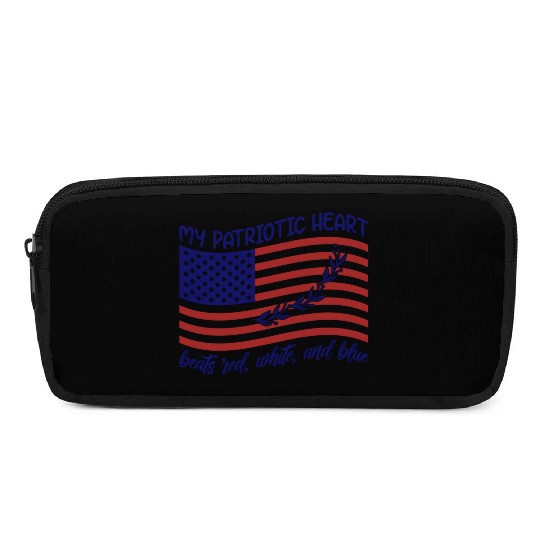 My patriotic heart beats red white and blue Pencil Cases