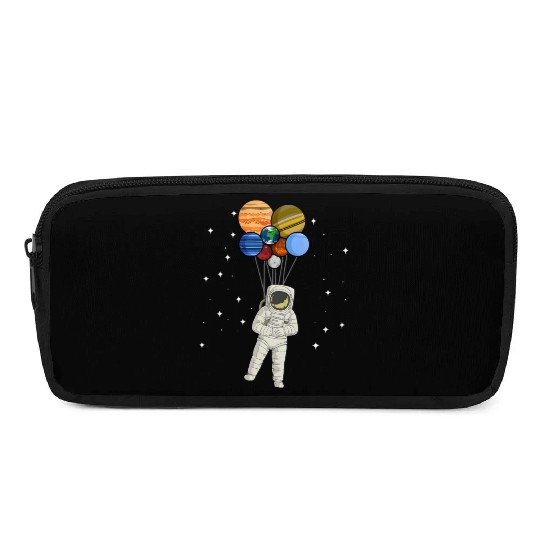Astronaut Holding Planet Balloons of Solar System Pencil Cases