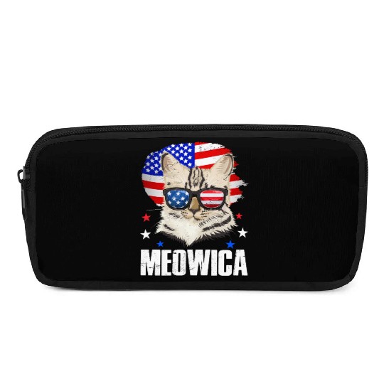 Meowica Cat lover Independence Day Patriotic Pencil Cases