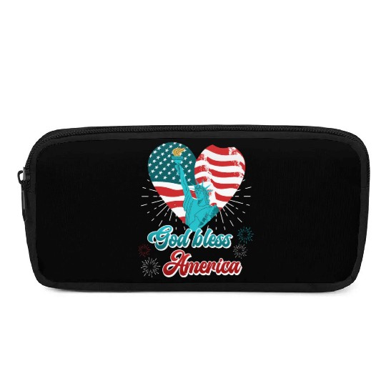 God Bless America Independence Day 4th July USA Pencil Cases