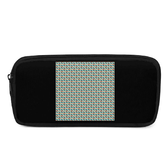 Retro Orange Teal Pattern Pencil Cases