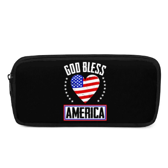 God Bless America Independence Day USA Patriot Pencil Cases