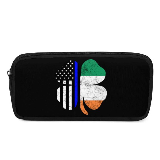 Irish American Flag Police Officer St Patricks Day Pencil Cases