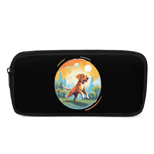 Joyful Dog in Summer Park Pencil Cases