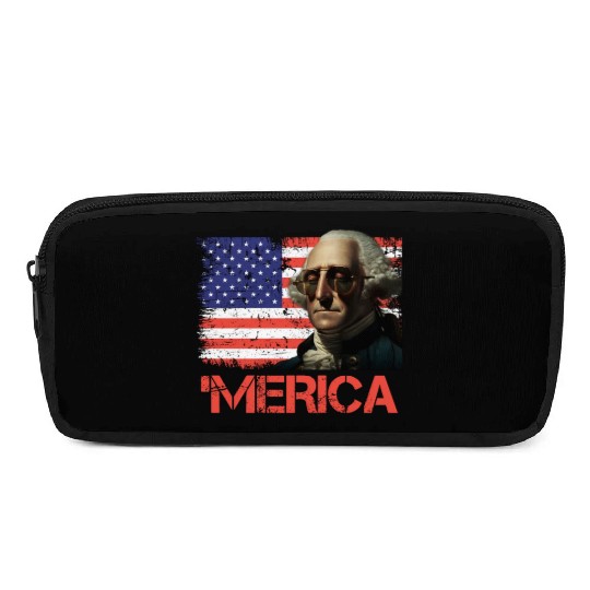Merica George Washington Independence Day USA Pencil Cases