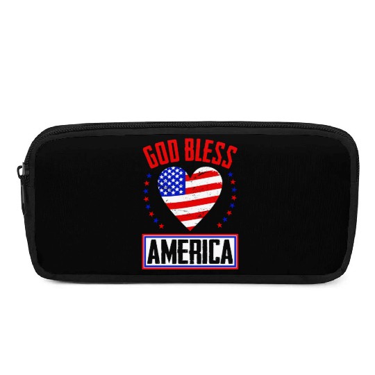 God Bless America Independence Day USA Patriot Pencil Cases
