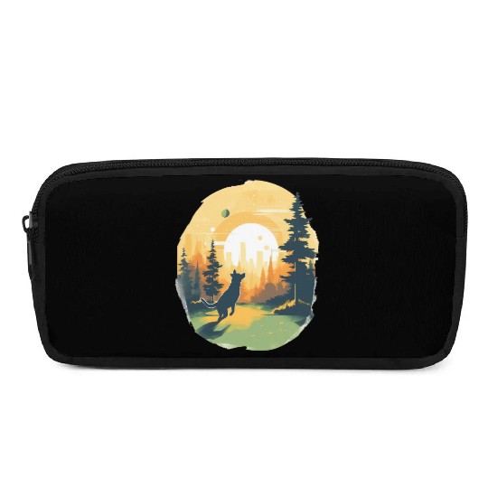 Joyful Dog in Summer Park Pencil Cases