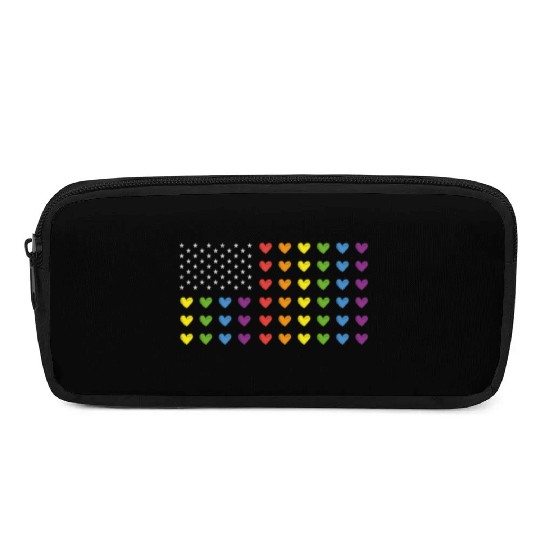 American flag LGBT pride hearts 4th of July Pencil Cases