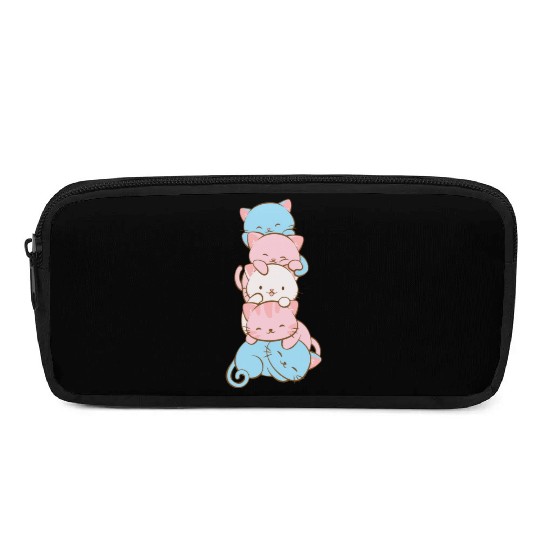 Transgender Pride Flag Cute Kawaii Cats Subtle Pencil Cases