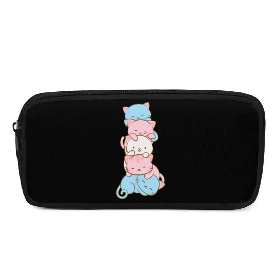 Transgender Pride Flag Cute Kawaii Cats Subtle Pencil Cases
