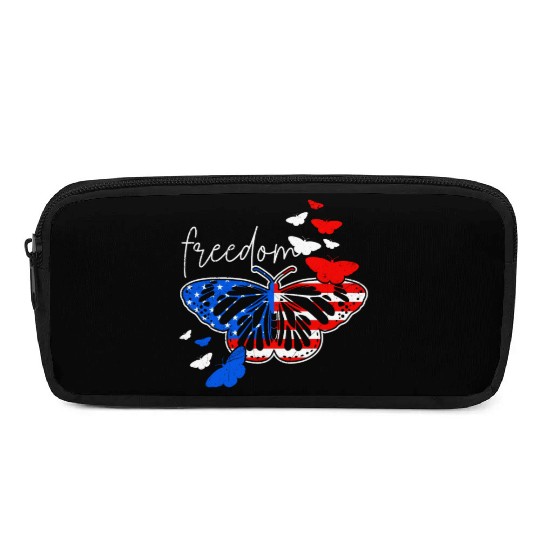 American Freedom Independence Day Butterfly Pencil Cases
