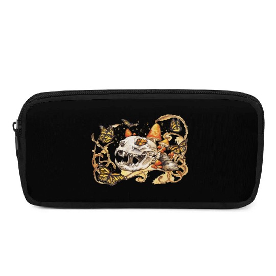 Cat Skull And Butterflies Pencil Cases