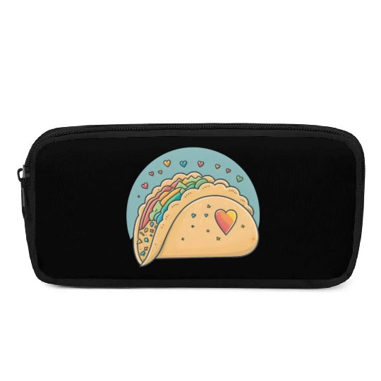 Taco-Lover I Love Tacos Heart Spicy Foodie Pencil Cases