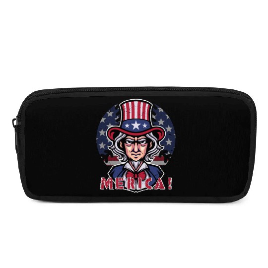 Patriotic Baseball lovers 4th of July USA uncle Pencil Cases