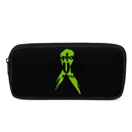 Support Squad Mental Health Awareness Lime Green Pencil Cases