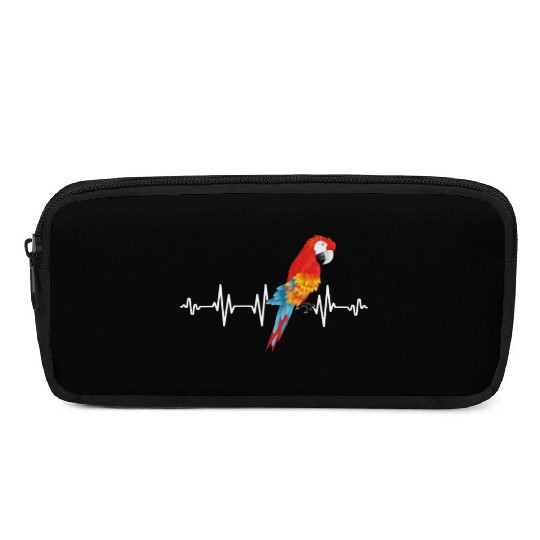Macaw Heart Beat Parrot lover Macaws Parrots Pencil Cases