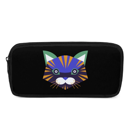 Colorful Cat Face Pencil Cases