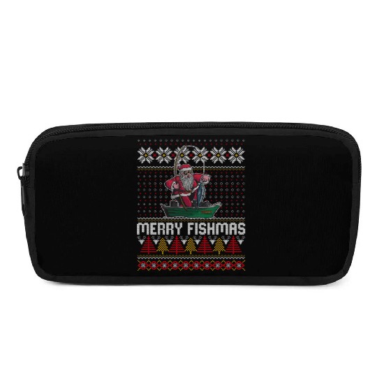 Merry Fishmas Ugly Pencil Cases