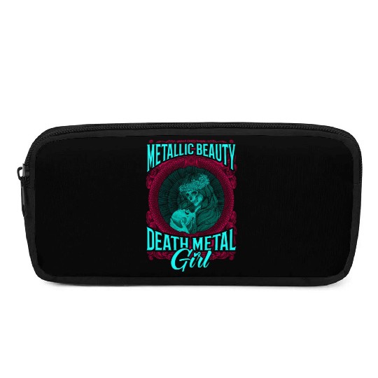 Goth Rock Satan Girl Woman Festivals Death Metal Pencil Cases