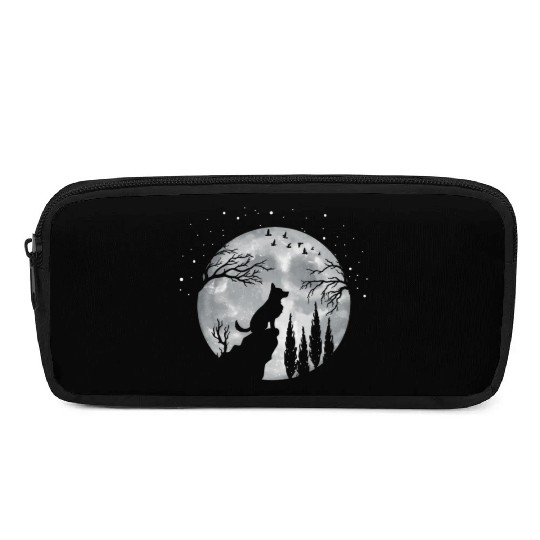 German Shepherd Dog Full Moon At Night German Shep Pencil Cases