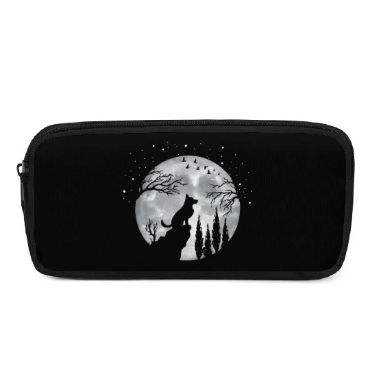 German Shepherd Dog Full Moon At Night German Shep Pencil Cases