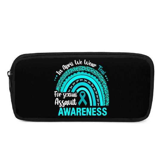 Rainbow In April We Wear Teal Sexual Assault Aware Pencil Cases