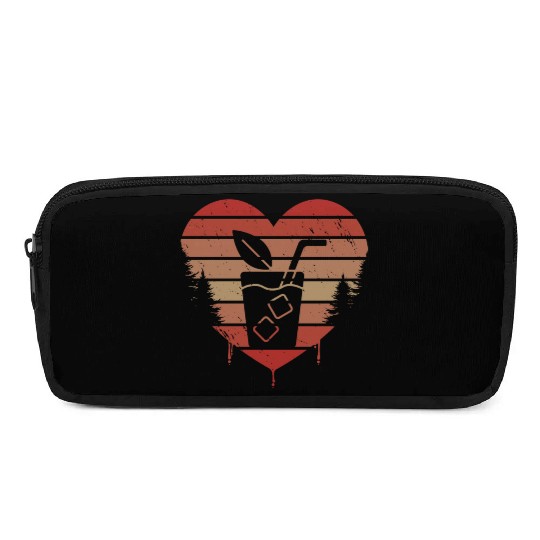 Cute Red Vintage Heart Sweet Tea Valentine Day Pencil Cases