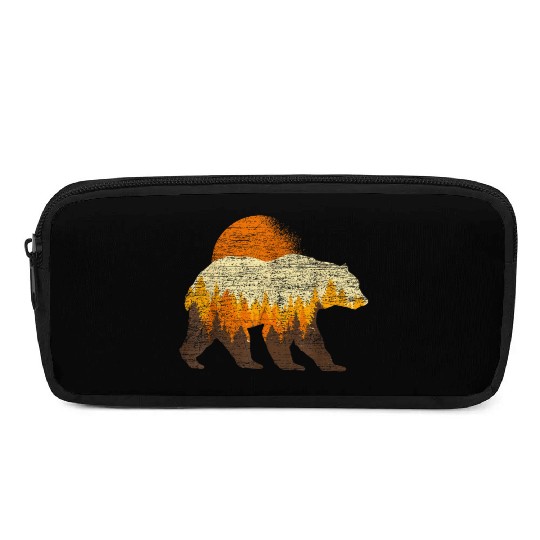 Full Moon Trees Wildlife Forest Bear Lover Pencil Cases