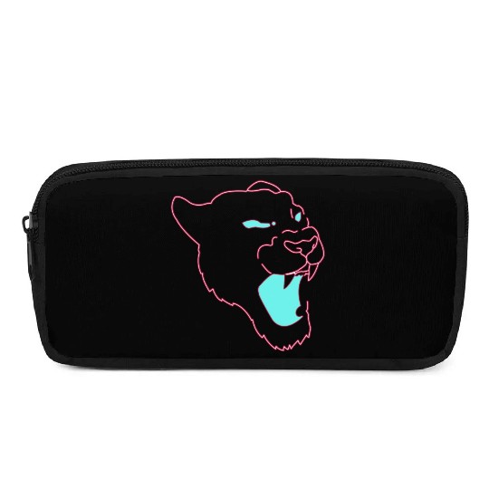 Neon Panther Graphic Illustration hipster yellow Pencil Cases